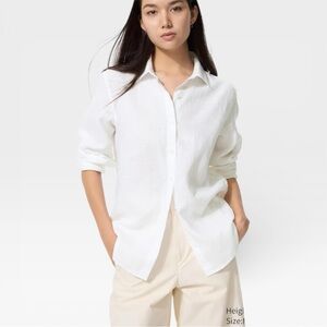 Uniqlo Women's White Button Down Shirt